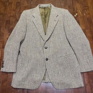 Harris Tweed Men's 41R Pure Scottish Wool Blazer Jacket‎ Tailored in USA Read